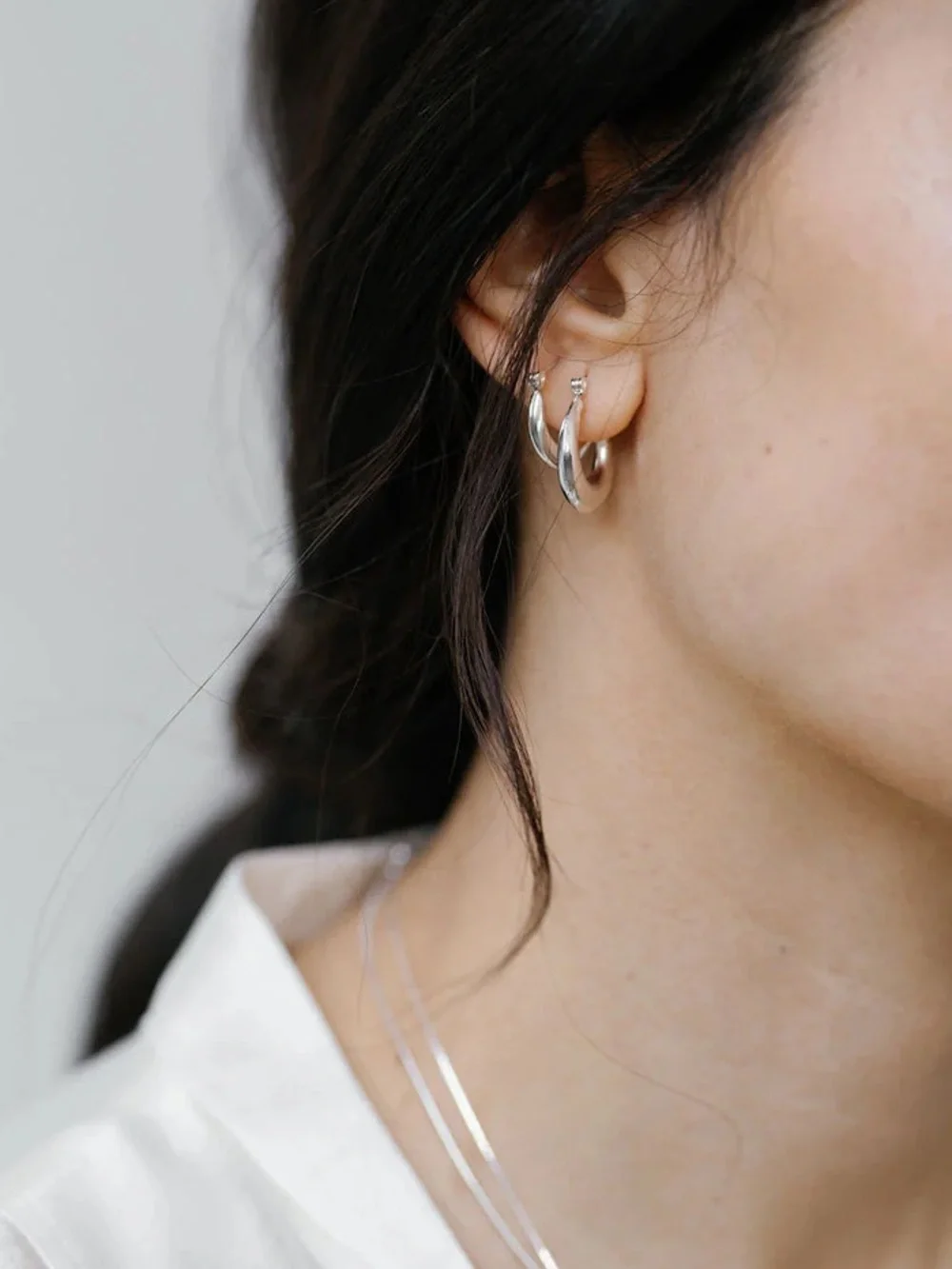 Lisbeth Petite Hailey Silver Hoops